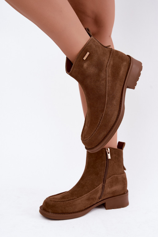 Bottes en daim pour femmes avec isolation Big Star UU274601 marron