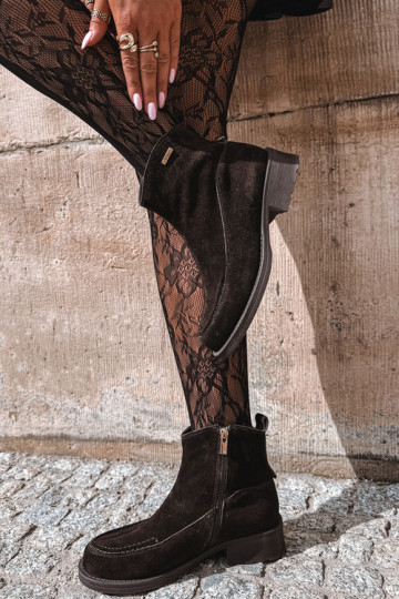 bottes isolées en daim naturel pour femmes Big Star UU274602 couleur chocolat