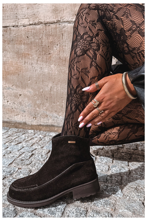 bottes isolées en daim naturel pour femmes Big Star UU274602 couleur chocolat