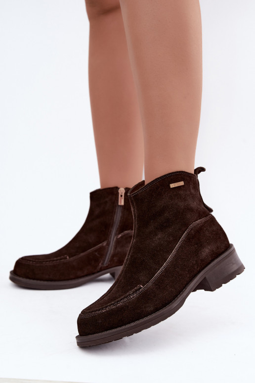 bottes isolées en daim naturel pour femmes Big Star UU274602 couleur chocolat