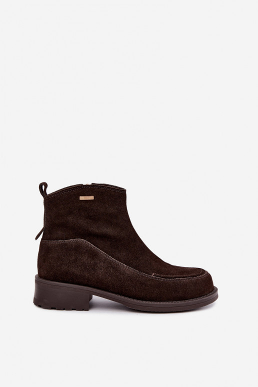 bottes isolées en daim naturel pour femmes Big Star UU274602 couleur chocolat