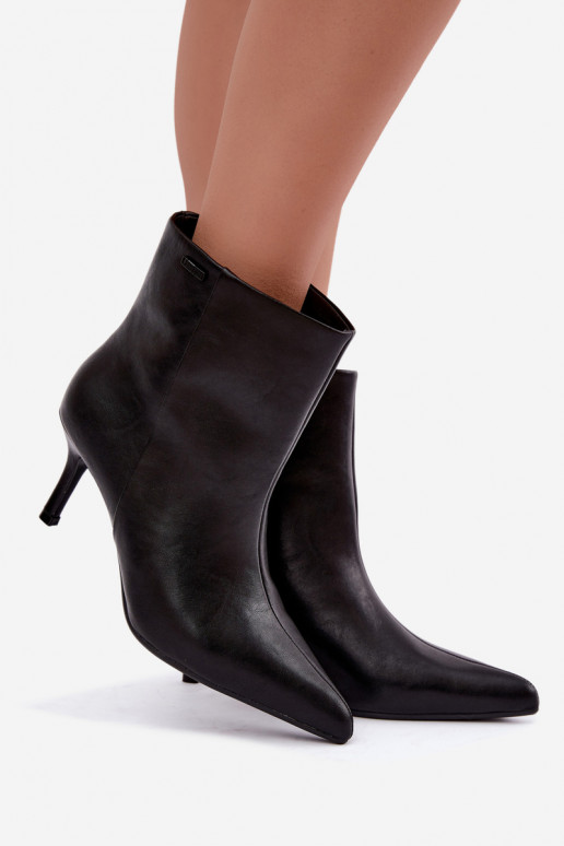 Bottines avec talons fins et isolation, à enfiler Big Star UU274494 noires