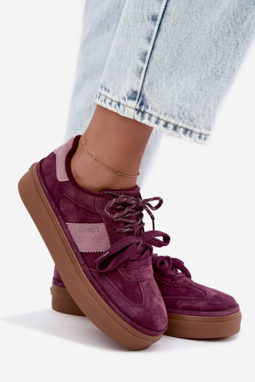 Baskets violettes pour femmes en daim synthétique avec isolation Big Star UU274772