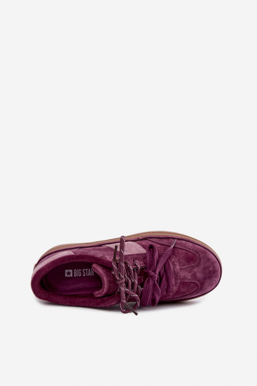 Baskets violettes pour femmes en daim synthétique avec isolation Big Star UU274772