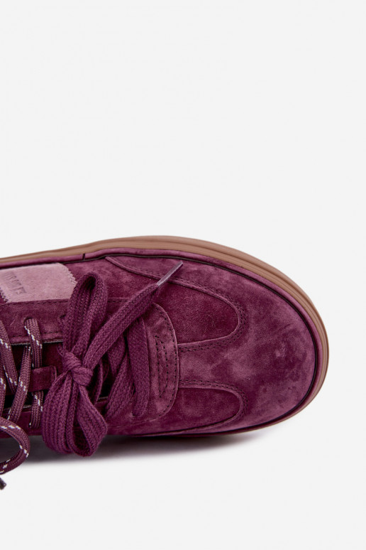 Baskets violettes pour femmes en daim synthétique avec isolation Big Star UU274772