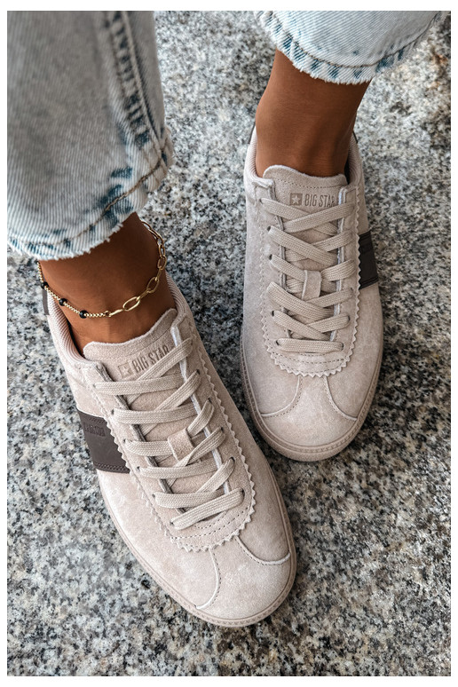 Baskets pour femmes en daim synthétique Big Star UU274440 en sable