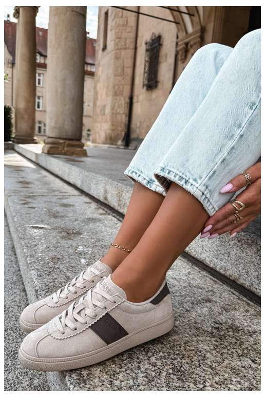 Baskets pour femmes en daim synthétique Big Star UU274440 en sable