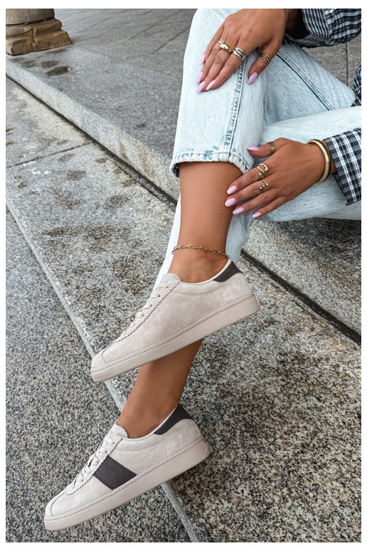 Baskets pour femmes en daim synthétique Big Star UU274440 en sable