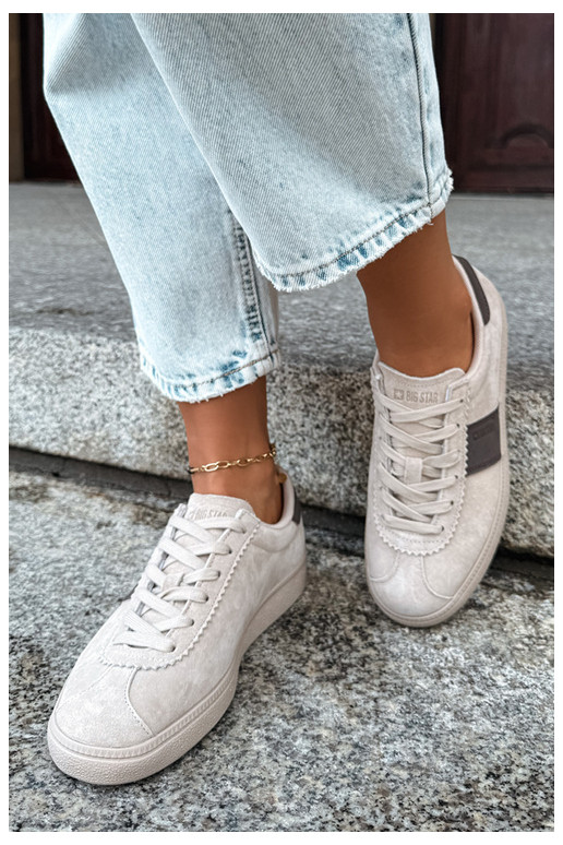 Baskets pour femmes en daim synthétique Big Star UU274440 en sable