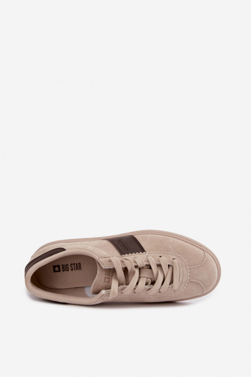 Baskets pour femmes en daim synthétique Big Star UU274440 en sable