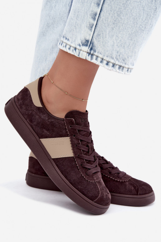 Baskets en daim pour femmes Big Star UU274438 couleur chocolat