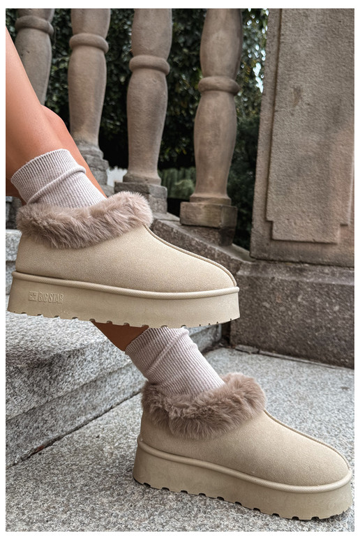 Bottes de neige avec plateforme et fourrure Big Star UU274204 en sable