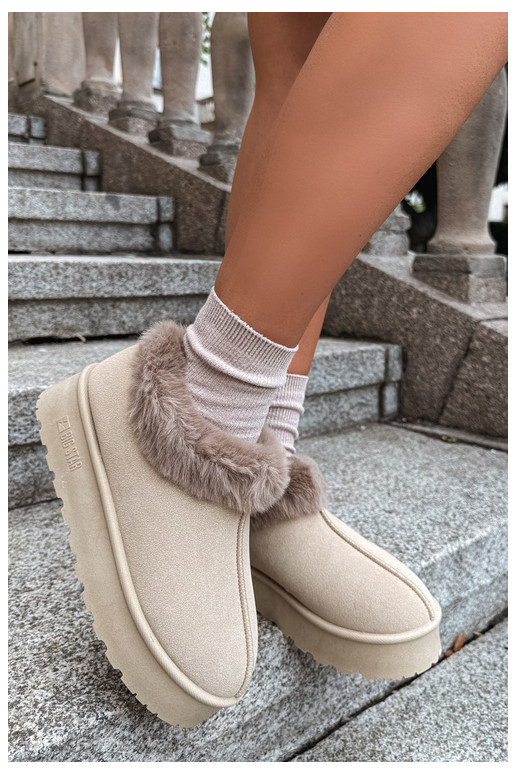 Bottes de neige avec plateforme et fourrure Big Star UU274204 en sable