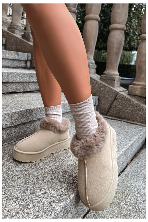 Bottes de neige avec plateforme et fourrure Big Star UU274204 en sable