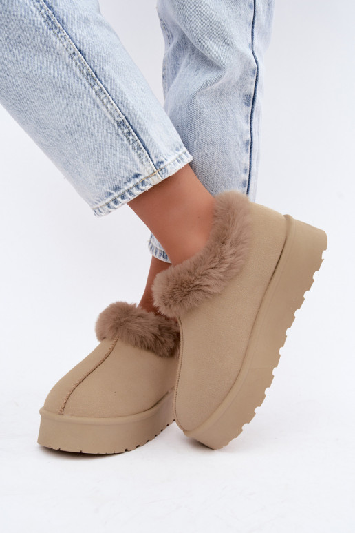 Bottes de neige avec plateforme et fourrure Big Star UU274204 en sable