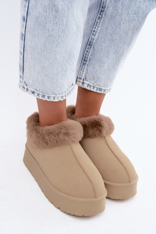 Bottes de neige avec plateforme et fourrure Big Star UU274204 en sable