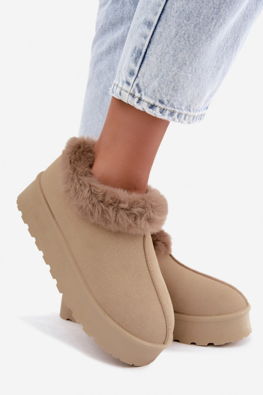 Bottes de neige avec plateforme et fourrure Big Star UU274204 en sable