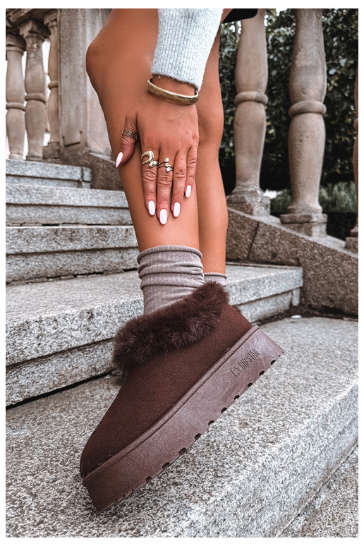 Bottes de neige avec plateforme et fourrure Big Star UU274203 en chocolat