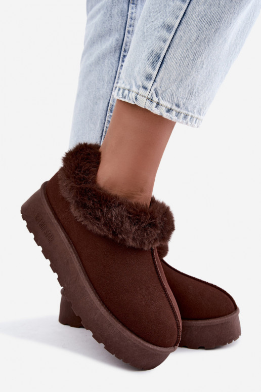 Bottes de neige avec plateforme et fourrure Big Star UU274203 en chocolat