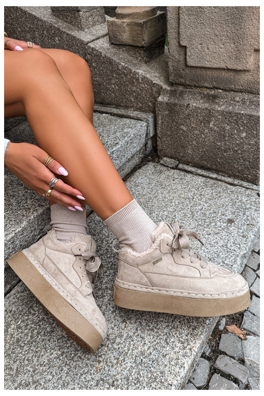 Bottes de neige avec plateforme et lacets Big Star UU274187 en sable