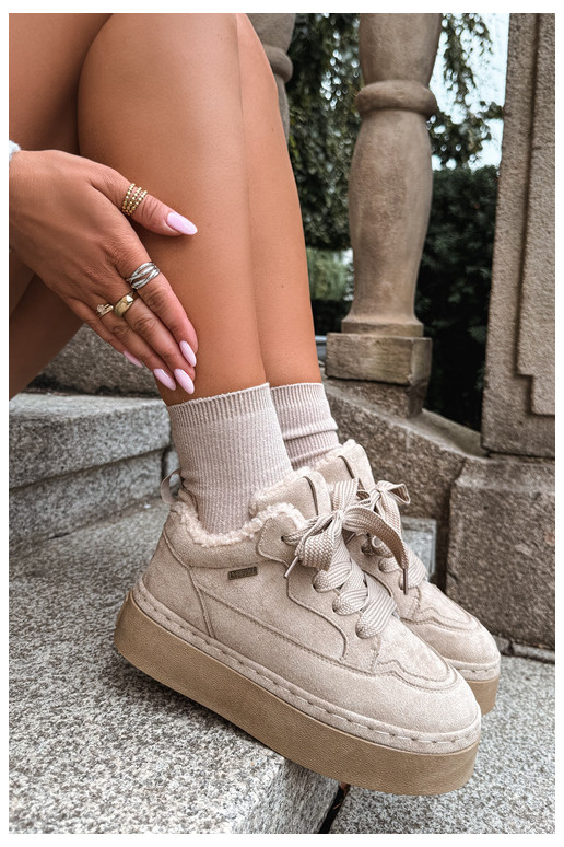 Bottes de neige avec plateforme et lacets Big Star UU274187 en sable