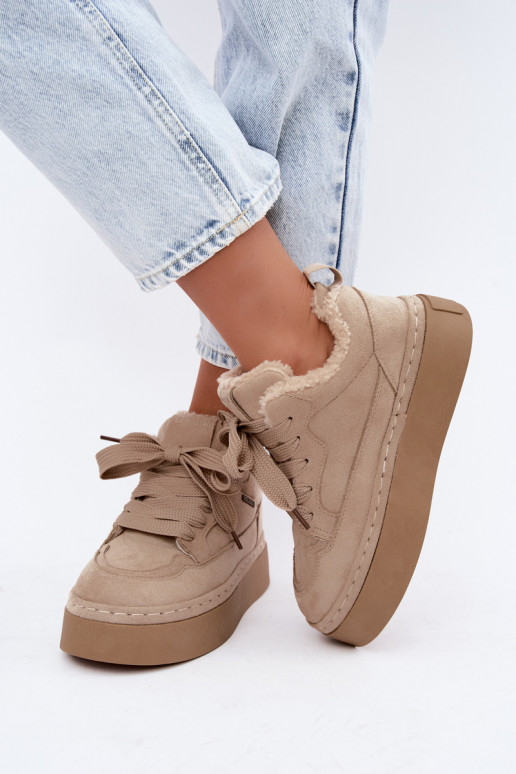 Bottes de neige avec plateforme et lacets Big Star UU274187 en sable