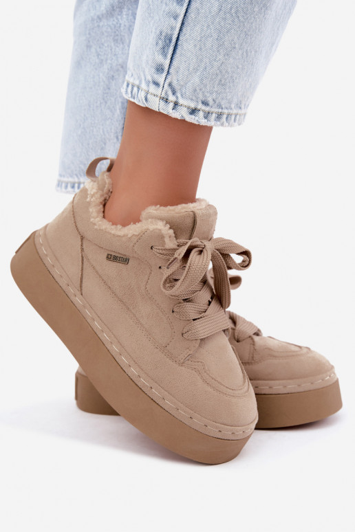 Bottes de neige avec plateforme et lacets Big Star UU274187 en sable