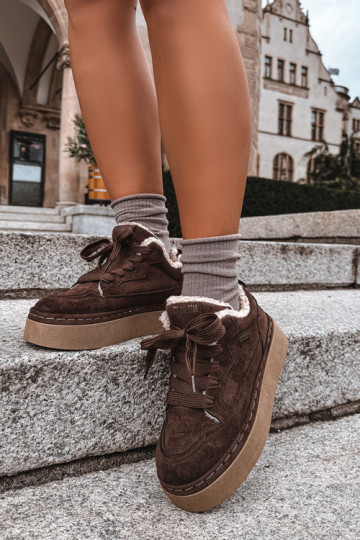 Bottes de neige avec plateforme et lacets Big Star UU274188 en chocolat