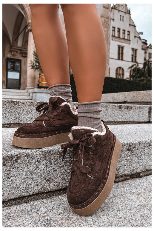 Bottes de neige avec plateforme et lacets Big Star UU274188 en chocolat