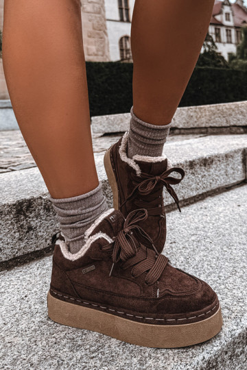 Bottes de neige avec plateforme et lacets Big Star UU274188 en chocolat 2