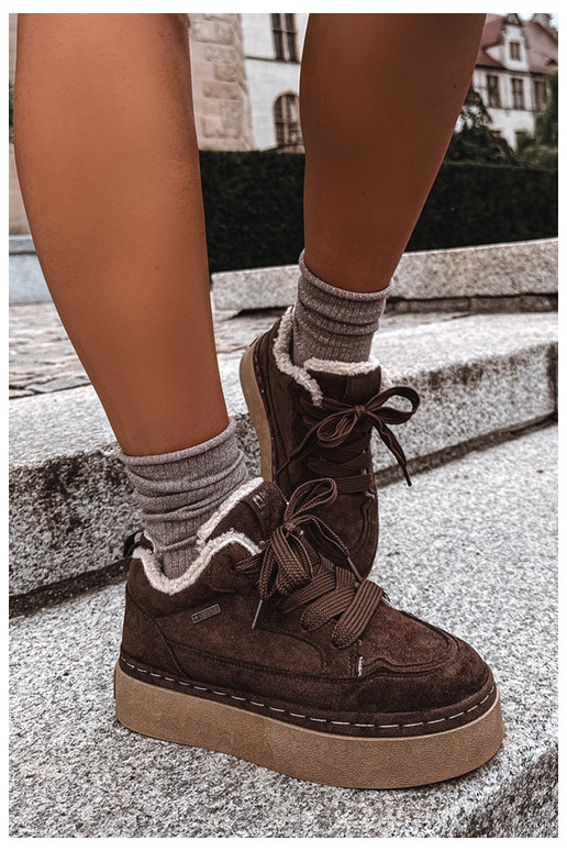 Bottes de neige avec plateforme et lacets Big Star UU274188 en chocolat