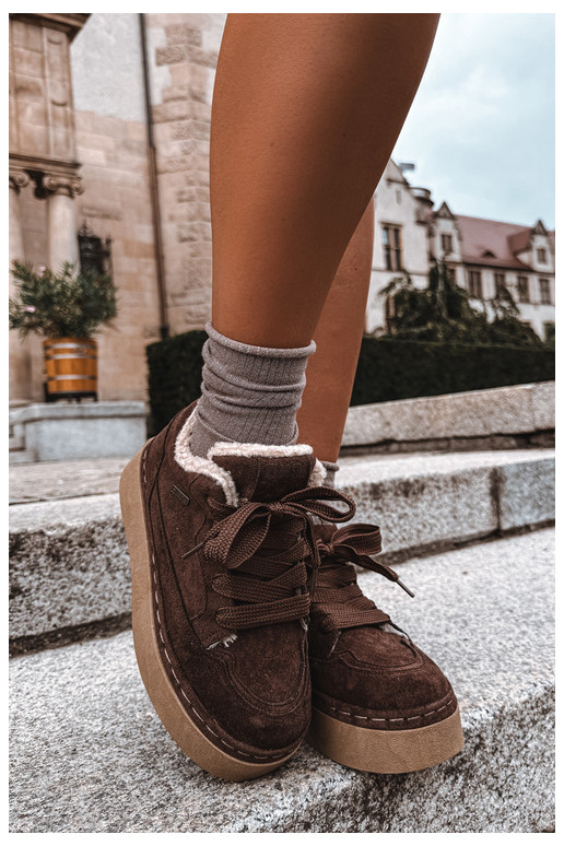 Bottes de neige avec plateforme et lacets Big Star UU274188 en chocolat