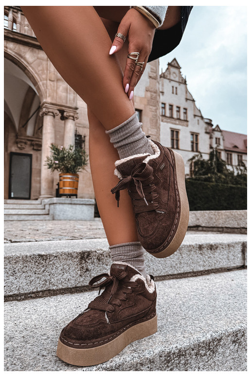 Bottes de neige avec plateforme et lacets Big Star UU274188 en chocolat