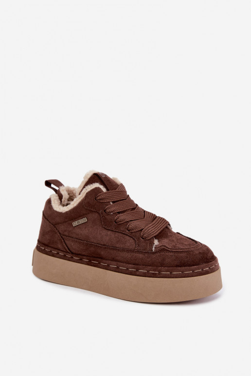 Bottes de neige avec plateforme et lacets Big Star UU274188 en chocolat