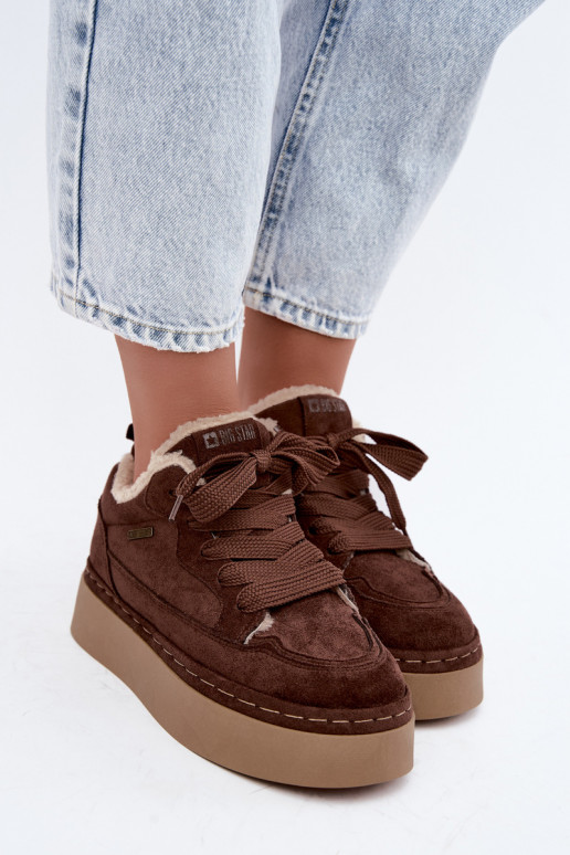 Bottes de neige avec plateforme et lacets Big Star UU274188 en chocolat