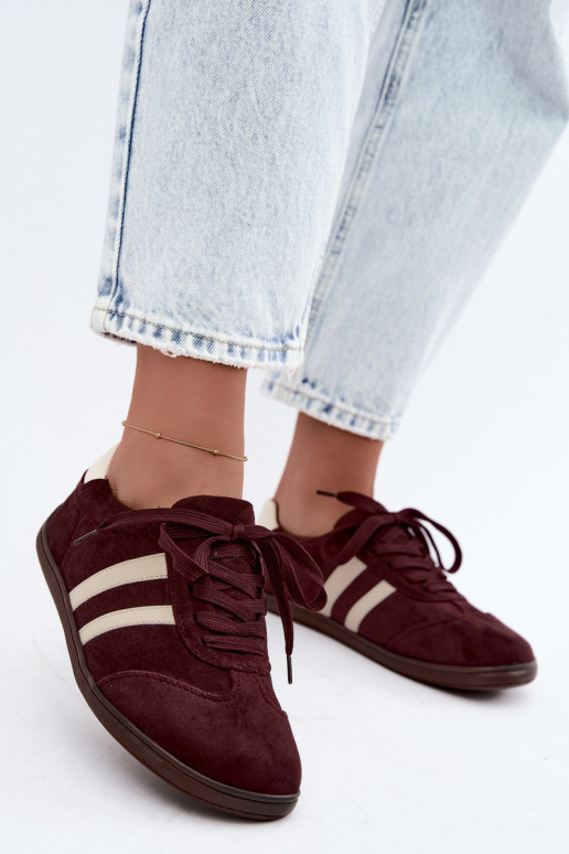 Baskets pour femmes Barefoot couleur bordeaux Kessy