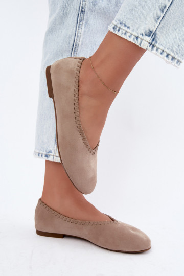 Ballerines avec bord tressé couleur sable Talessa