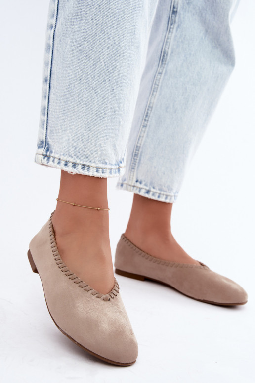 Ballerines avec bord tressé couleur sable Talessa