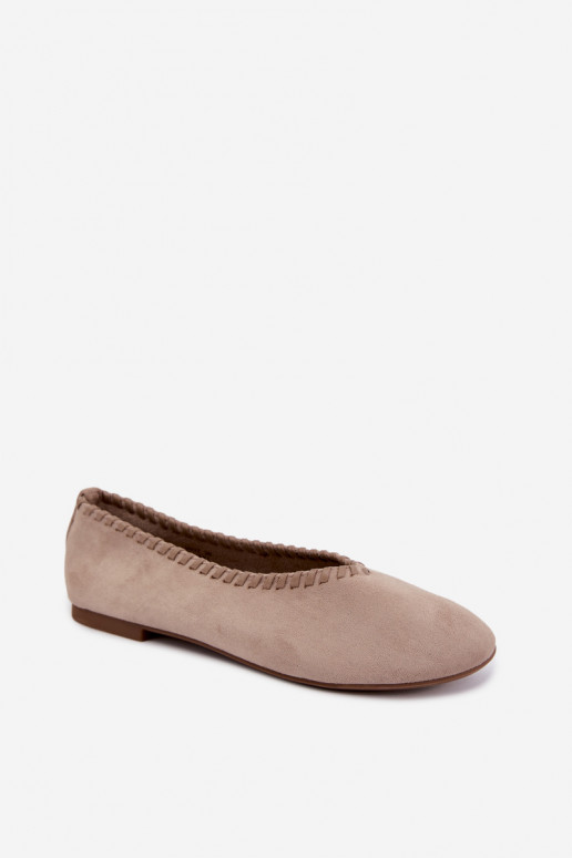 Ballerines avec bord tressé couleur sable Talessa