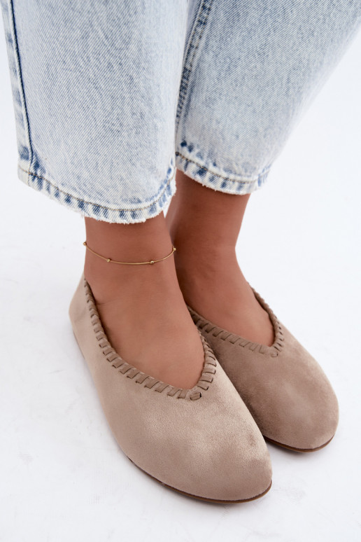 Ballerines avec bord tressé couleur sable Talessa