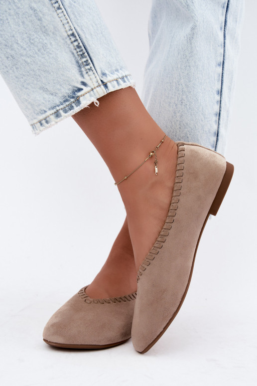 Ballerines avec bord tressé couleur sable Talessa