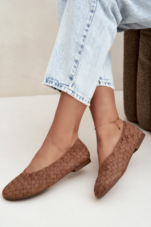 Ballerines brunes avec motifs Larelle