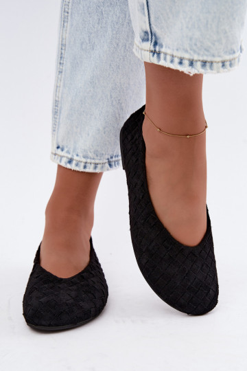 Ballerines noires avec motifs Larelle 2