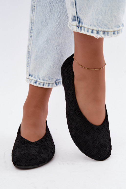 Ballerines noires avec motifs Larelle