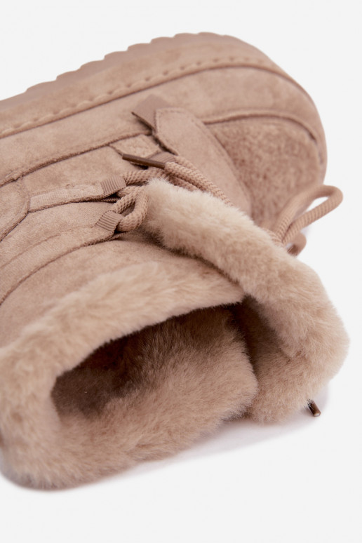 Bottes d'hiver beiges à lacets sur plateforme Coraliah
