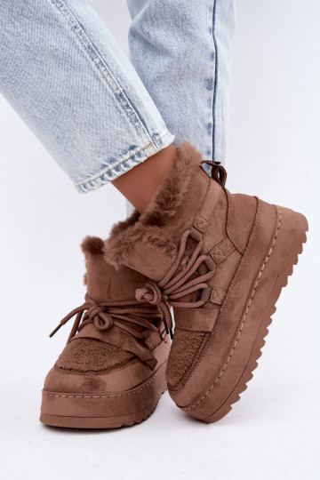 Bottes d'hiver brunes à lacets sur plateforme Coraliah 2