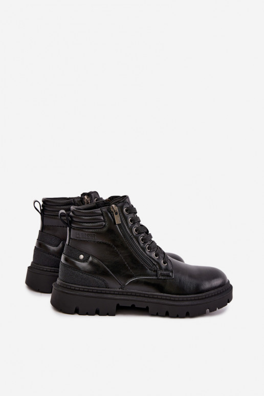 Bottes en cuir isolées noires pour hommes Big Star UU174242