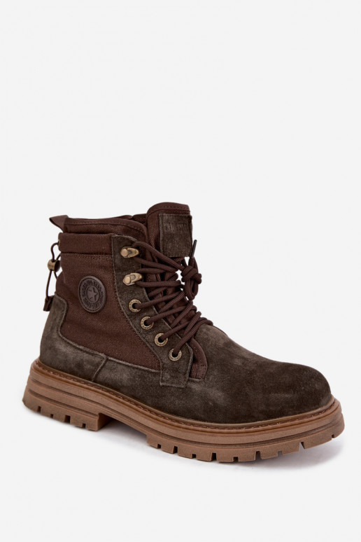 Bottes en daim marron foncé pour hommes Big Star UU174254