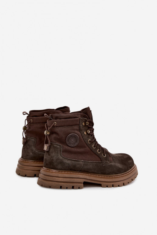 Bottes en daim marron foncé pour hommes Big Star UU174254