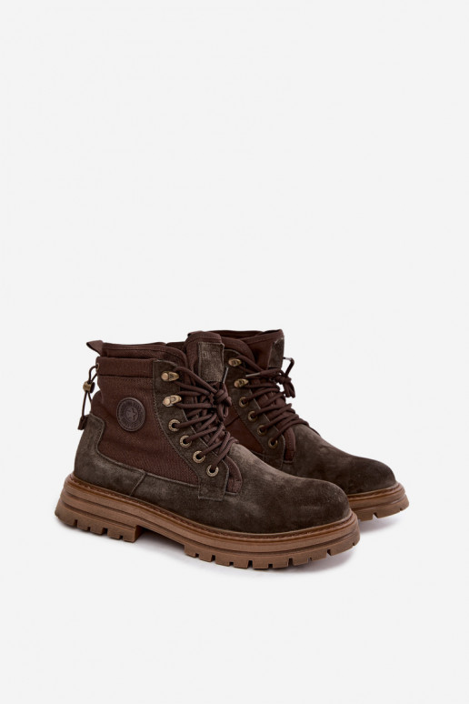 Bottes en daim marron foncé pour hommes Big Star UU174254